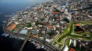 Vista aérea da cidade de Manaus, que completa 355 anos neste 24 de outubro de 2024