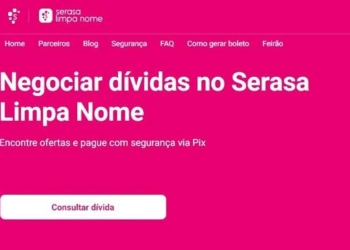 Imagem de página do site do Feirão Limpa Nome da Serasa.