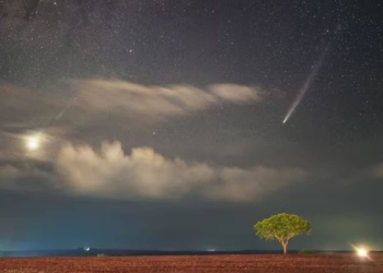 Foto de cometa Tsuchinshan-Atlas.