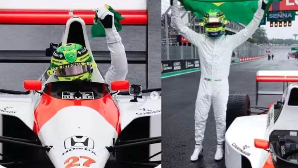 Imagem do piloto Lewis Hamilton.