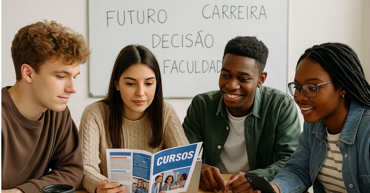 Estudantes analisam cursos e carreiras durante a escolha do curso de graduação
