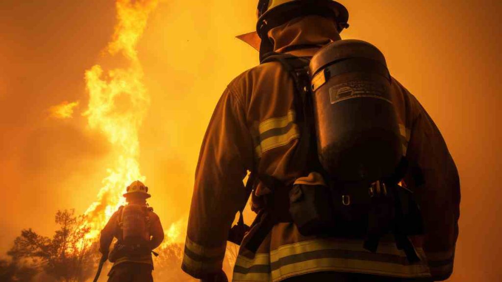 Brigadistas aplicando técnicas de prevenção de incêndios florestais.