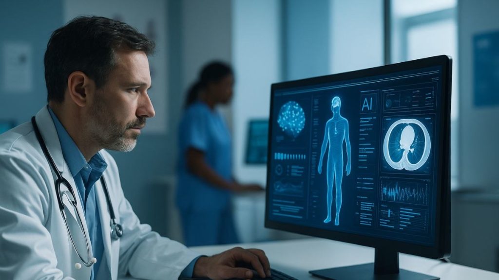 Inteligência Artificial no Diagnóstico Médico auxiliando profissionais da saúde com tecnologia