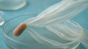 celulose bacteriana biodegradável em laboratório, alternativa ecológica aos plásticos poluentes
