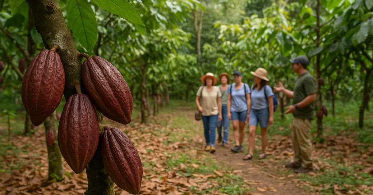 Cacau baiano em fazenda de Ilhéus com visita turística.