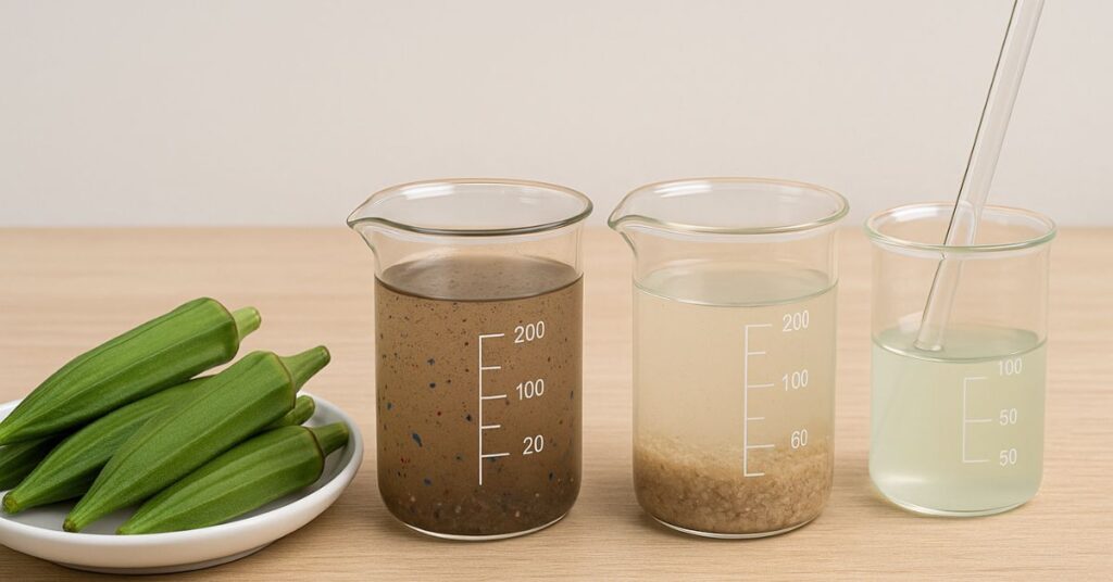Quiabo remove microplásticos da água em estudo científico