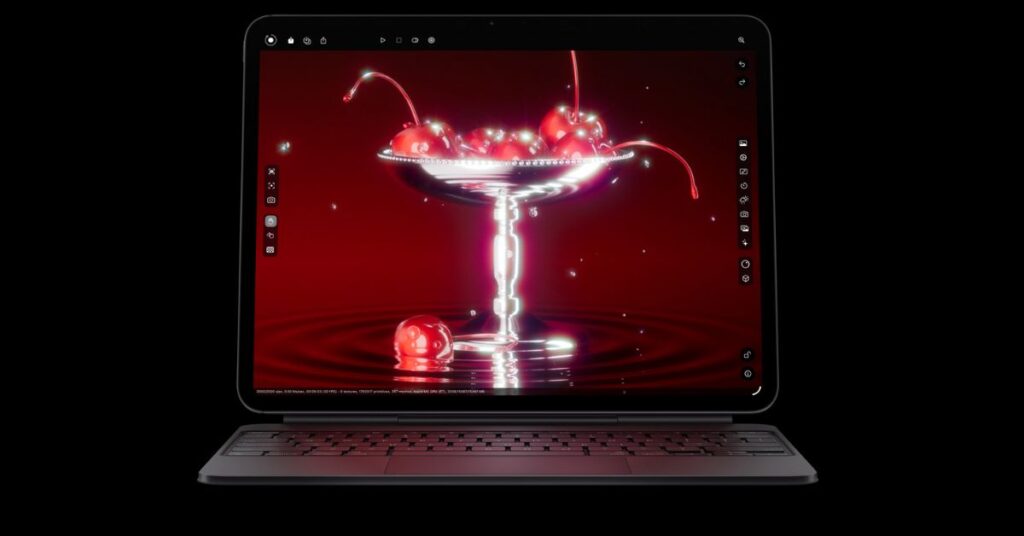 iPad Pro M5 exibe renderização 3D com ray tracing no aplicativo Octane X