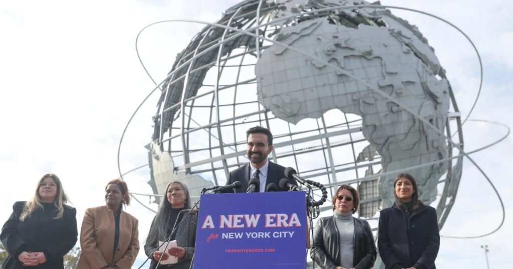 Zohran Mamdani e as mulheres na prefeitura de Nova York anunciam a nova equipe de transição.