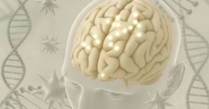 ilustração científica do cérebro com destaque para colesterol cerebral