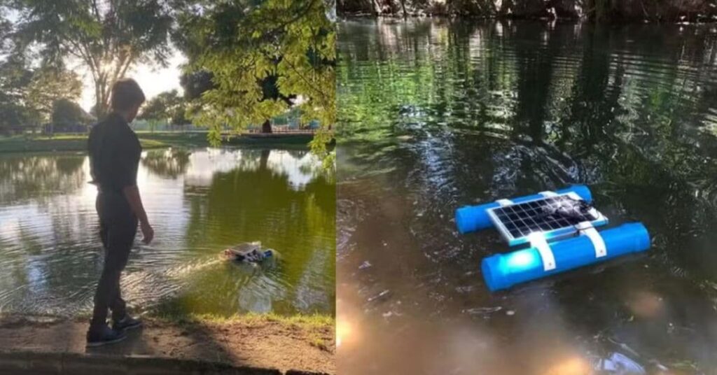 Prêmio Nobel da Ciência Jovem - Estudante piauiense premiado testa seu rover aquático que monitora a qualidade da água.