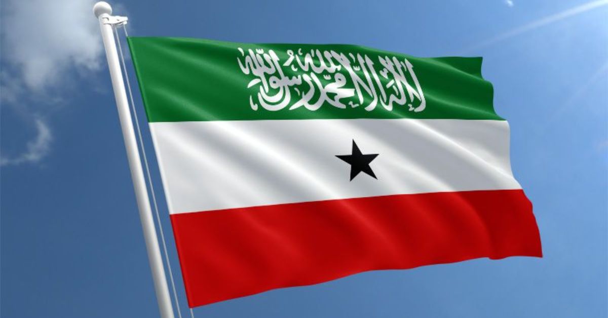 história da Somalilândia representada pela bandeira oficial do território