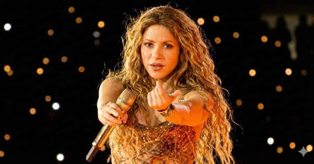 Shakira em performance vibrante durante os Shows de Shakira