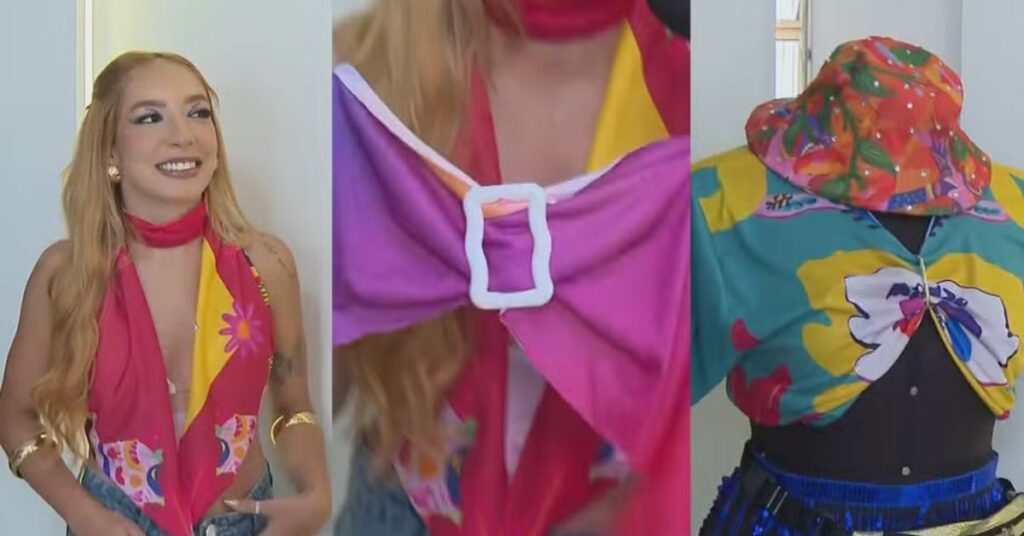 Customização de abadás com cortes criativos e pedrarias em ateliê do Recife