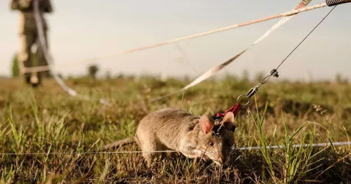 animais treinados para segurança atuam na detecção de minas terrestres