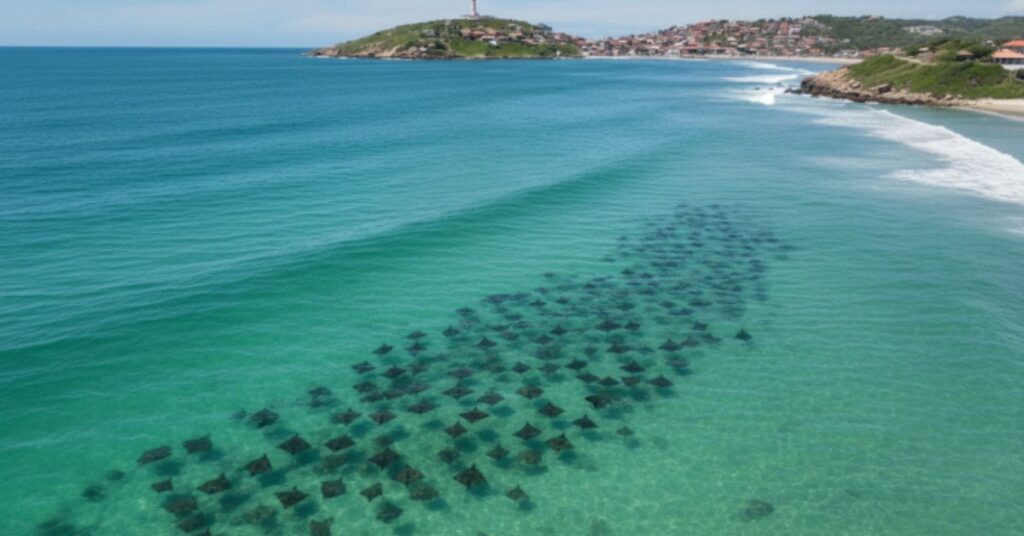 fenômeno de arraias em Santa Catarina