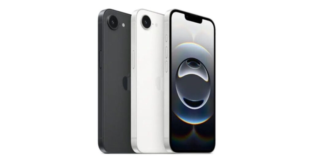 iPhone 17e em preto e branco com tela de 6,1 polegadas