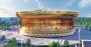 maior estádio do mundo em construção no Vietnã com design inspirado no tambor Dong Son