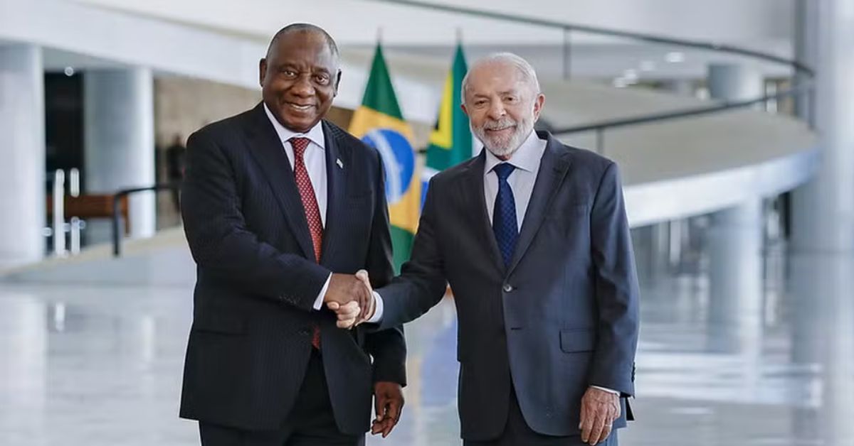 Lula e Cyril Ramaphosa durante encontro sobre cooperação turística entre Brasil e África do Sul