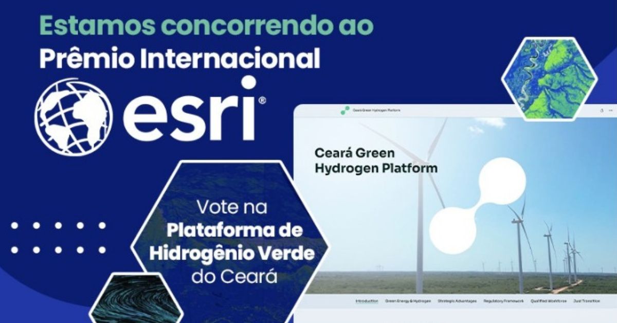 Plataforma de Hidrogênio Verde do Ceará concorre ao prêmio internacional da Esri 2025