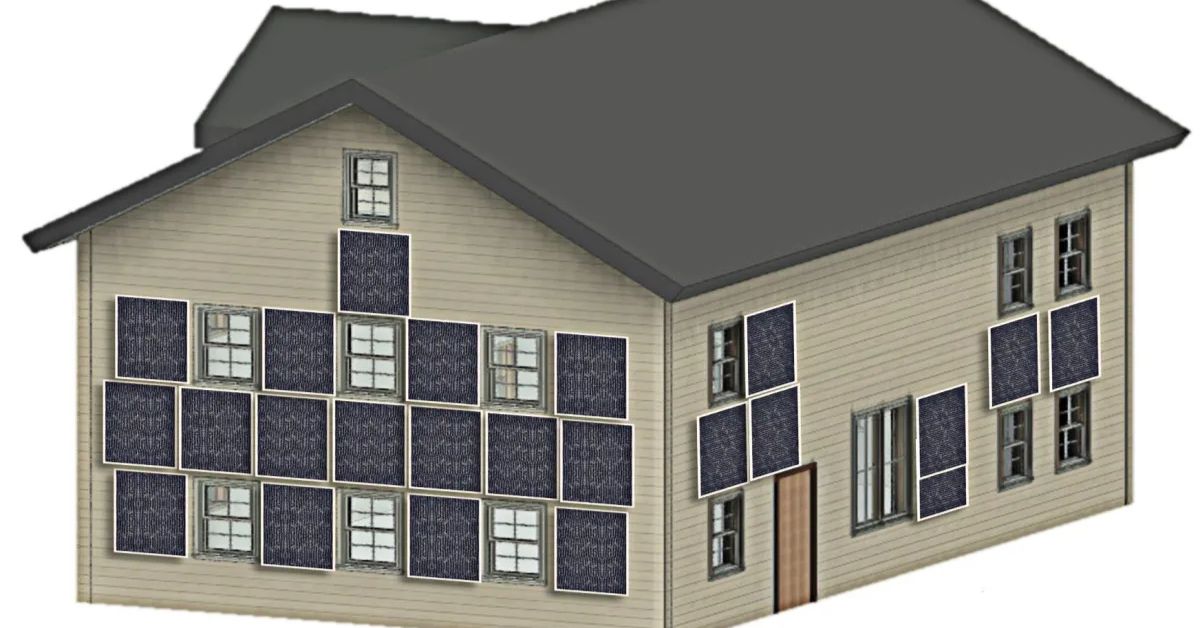 Tecnologia reduz custos de energia com painéis térmicos instalados na fachada de uma casa