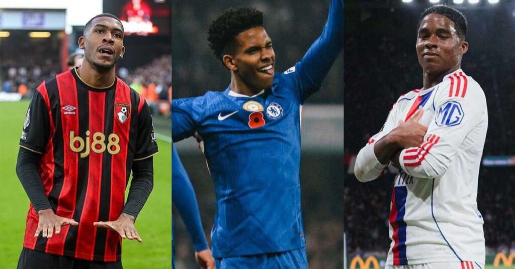 Endrick, Estêvão e Rayan, brasileiros indicados ao Golden Boy 2026, principal prêmio de jovens talentos do futebol europeu