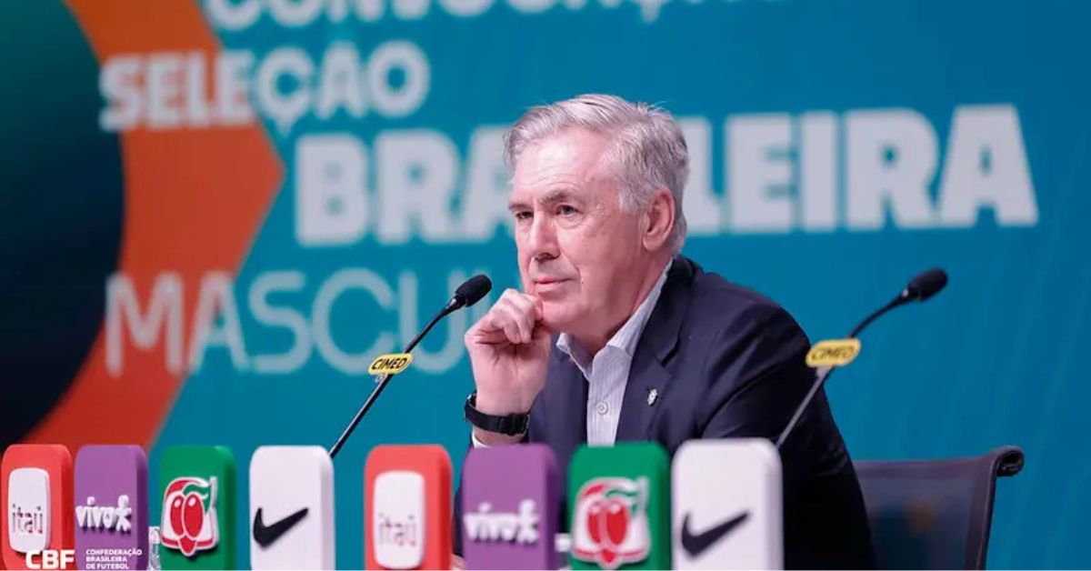 Carlo Ancelotti durante anúncio da convocação da Seleção Brasileira para a Copa do Mundo de 2026