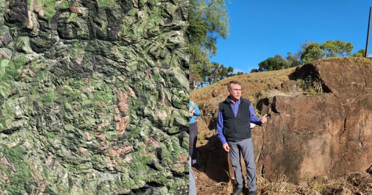Cratera brasileira para missões à Lua e Marte no Domo de Vargeão, em Santa Catarina, formação geológica usada por cientistas em pesquisas de geologia planetária e exploração espacial.