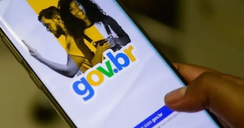 Tela do aplicativo Gov.br em celular mostrando nova função para recuperar conta Gov.br após perda ou troca de aparelho