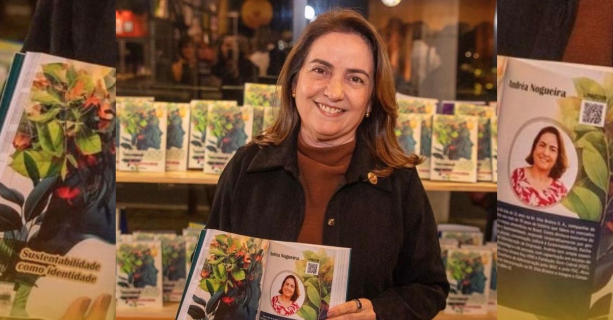 Andréa Nogueira apresenta sua participação no livro Mulheres na Sustentabilidade durante evento de lançamento da obra