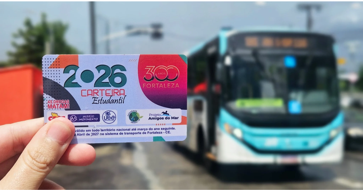 Estudantes de Fortaleza poderão usar ônibus de graça também nas férias e fins de semana com a carteira estudantil.