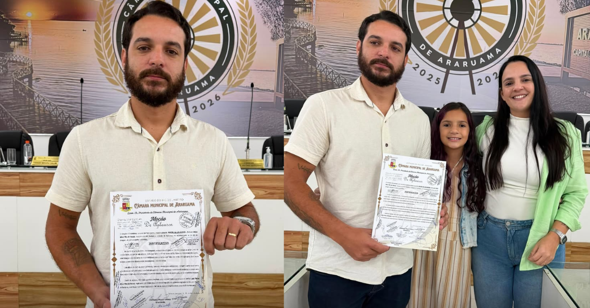Luiz Felipe recebeii a homenage após salvar um garoto de afogamento.