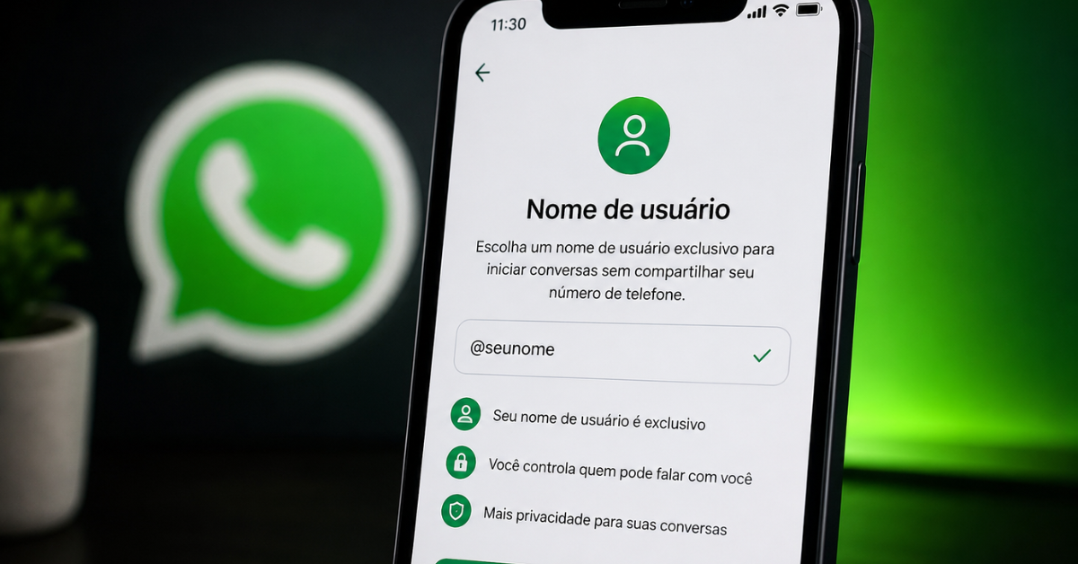 O WhatsApp começou a liberar a reserva de nomes de usuário, etapa que permitirá iniciar conversas sem compartilhar o número de telefone.