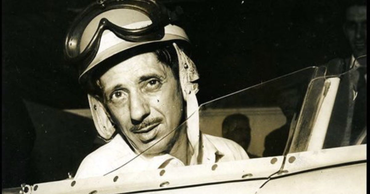 Chico Landi, primeiro brasileiro na Fórmula 1, em imagem histórica retratada no documentário sobre sua trajetória no automobilismo