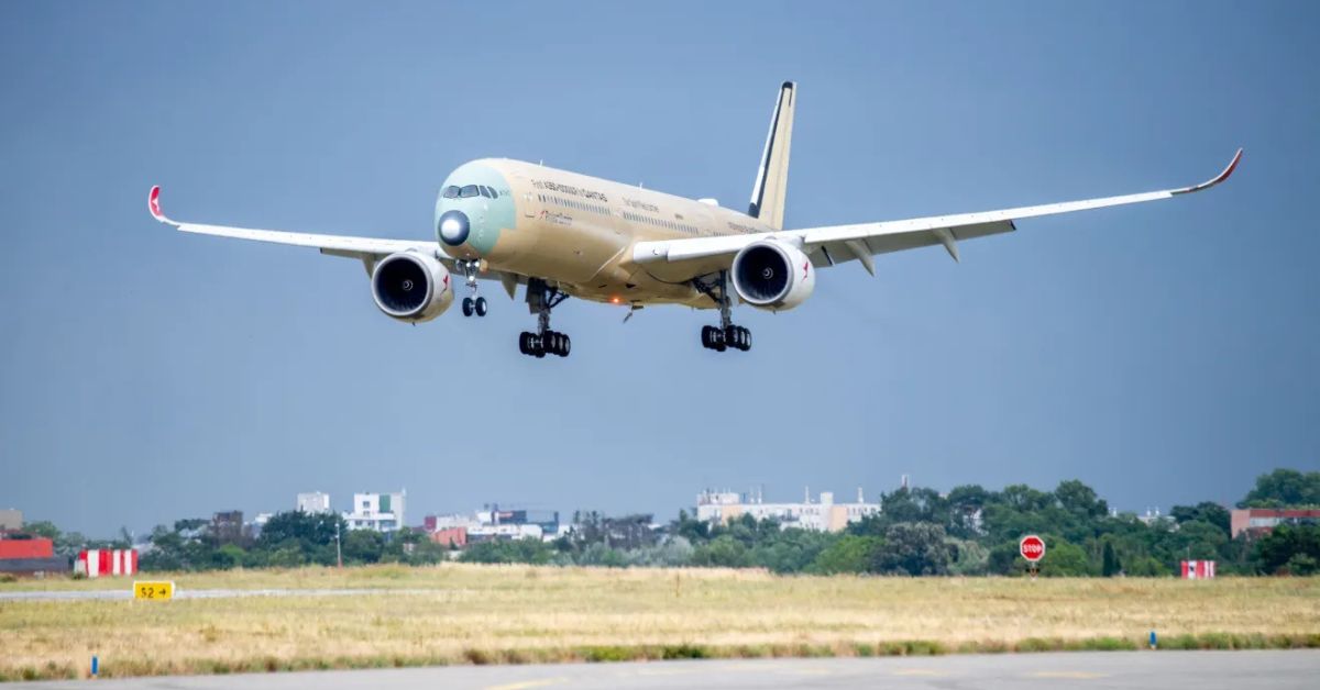 Airbus A350-1000ULR durante voo de teste do projeto que pretende operar o voo mais longo do mundo entre Sydney e Londres sem escalas.