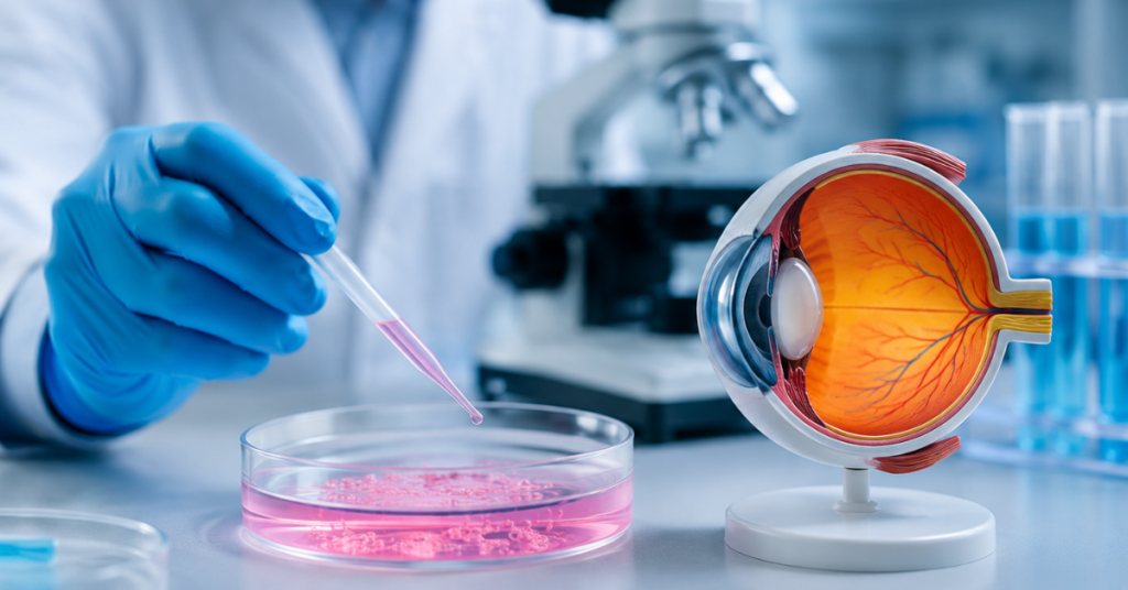 Células da retina produzidas em laboratório restauraram a função da retina em testes com animais e podem abrir caminho para futuros tratamentos contra doenças que causam perda de visão.