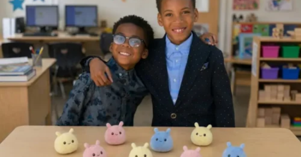 Os irmãos Jackson e Quincy Fuller começam cada projeto com desenhos feitos à mão. Depois, utilizam inteligência artificial para criar modelos digitais que servirão de base para as pelúcias personalizadas.