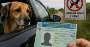 Abandonar cão ou gato usando carro pode deixar motorista 18 meses sem CNH