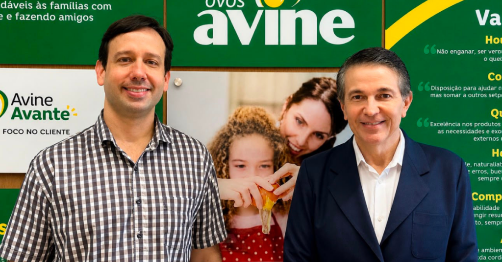 Jackson Pereira Jr. e Airton Carneiro Jr. durante o anúncio da parceria entre a Avine e o Boa Notícia Brasil.