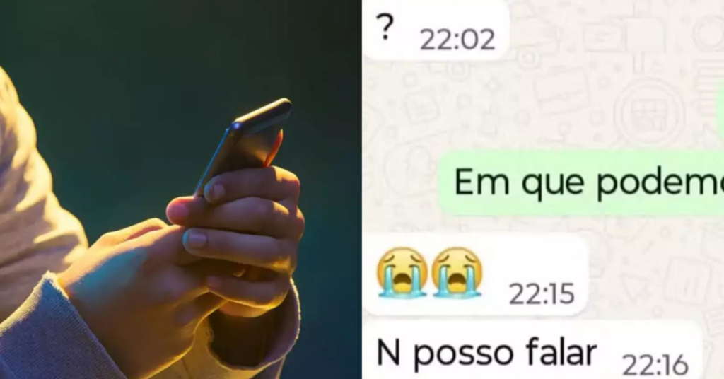 Menino de 10 anos envia emoji de choro e áudio escondido para pedir socorro à polícia e proteger a mãe.