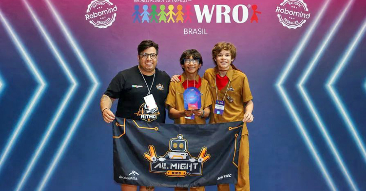 Alunos do SESI Ceará com projeto premiado na Olimpíada Mundial de Robótica