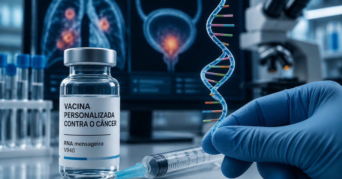 Pesquisa em laboratório sobre vacina personalizada contra o câncer baseada em RNA mensageiro.