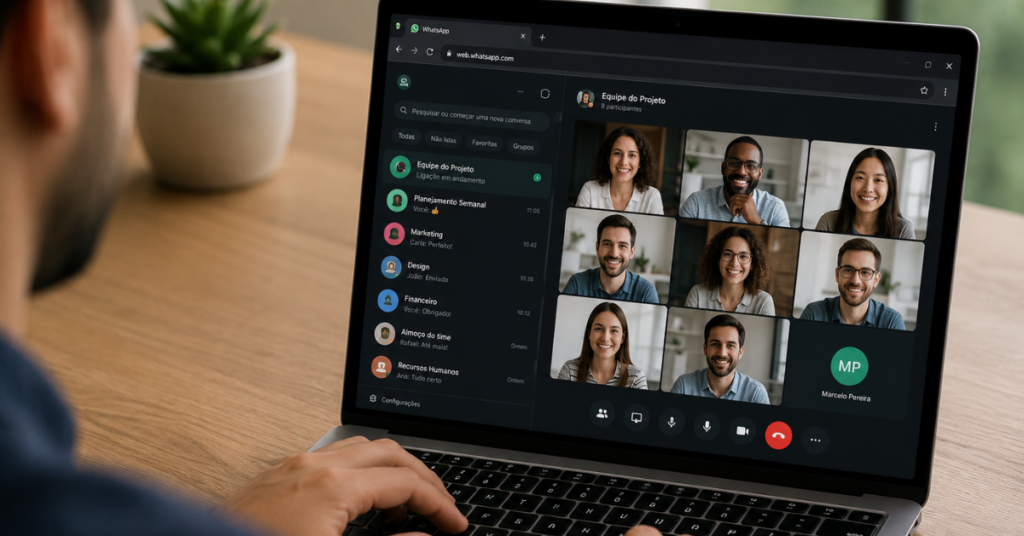As novas chamadas pelo WhatsApp Web permitem realizar reuniões diretamente pelo navegador, sem instalar o aplicativo para computador.