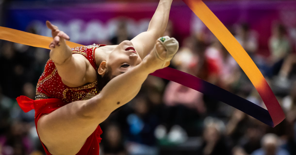 Ginastas brasileiras durante participação nos Jogos Sul-Americanos de 2026, competição em que o Brasil conquistou oito ouros.