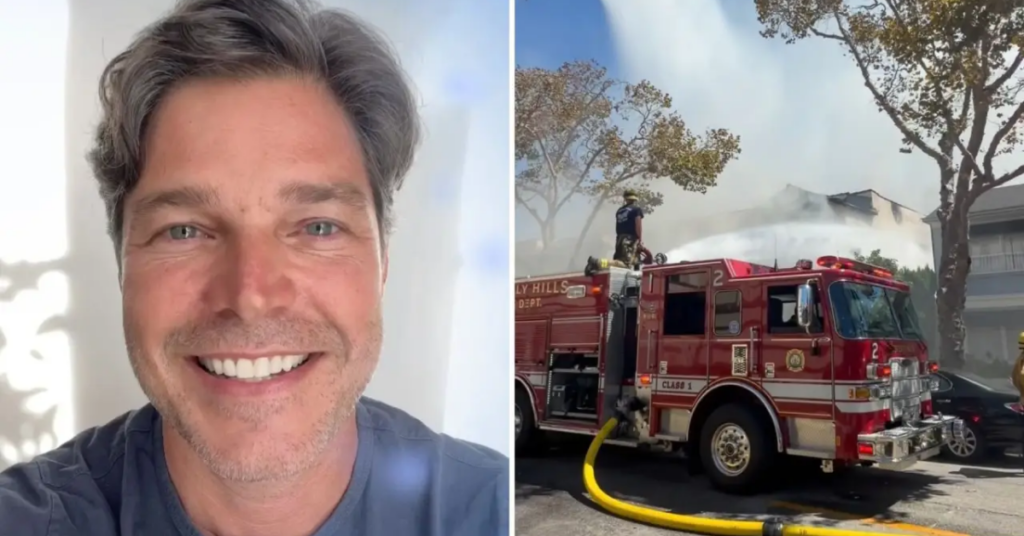 Erik Marmo, ator brasileiro que perdeu a casa em incêndio nos Estados Unidos.