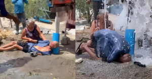 Casal comemora chegada de água no sertão do CE e cena emocionante viraliza