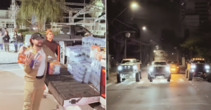 Influenciador de Goiás leva água e comida a famílias ilhadas pelas enchentes em SP