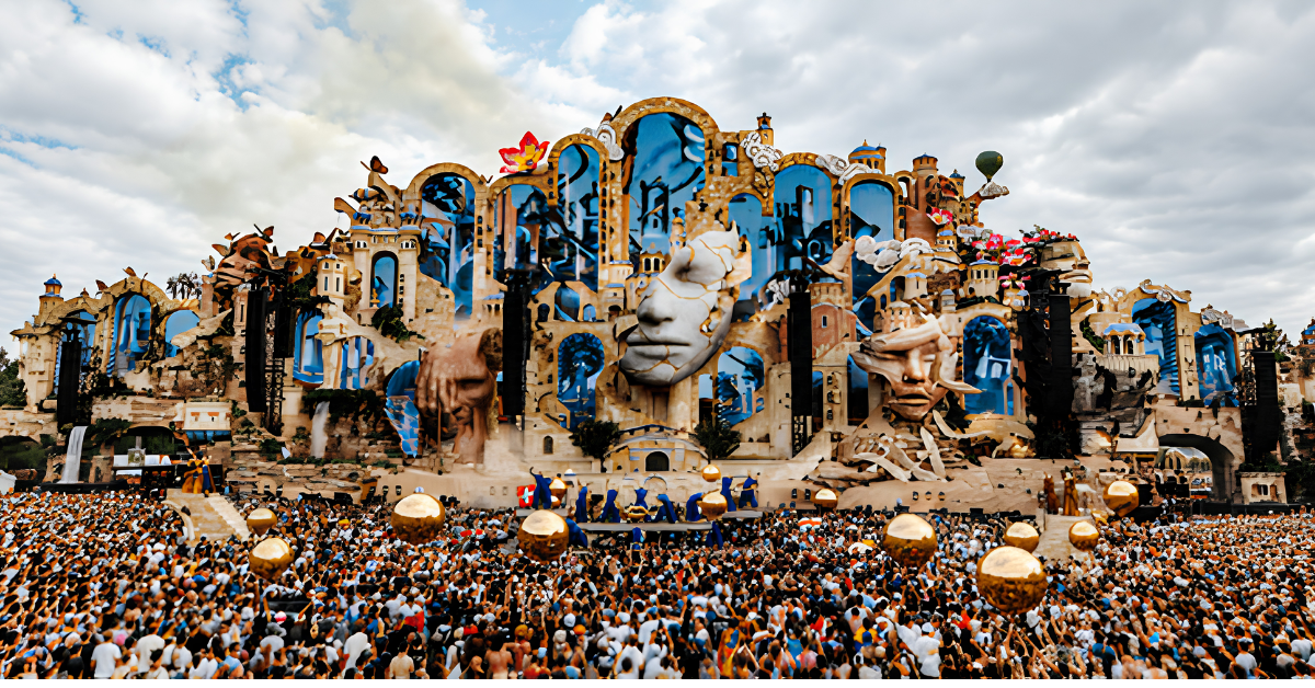 Público acompanha o Tomorrowland Brasil, festival de música eletrônica realizado no Parque Maeda, em Itu.