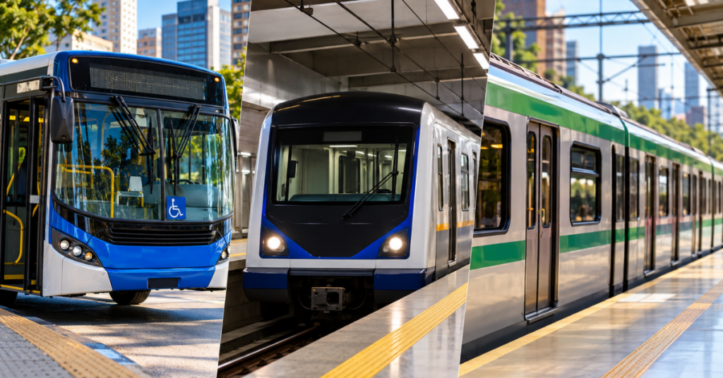 Ônibus, metrô e trem representam o transporte público gratuito no dia das eleições.