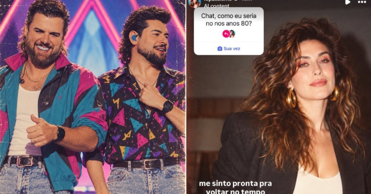 Foto criada com inteligência artificial no estilo dos anos 80, em trend que viralizou nas redes sociais.
